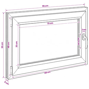 Παράθυρο Κάτω Στρώματος RISOR 50 x 55 εκ PVC και Γυαλί - Pakobazaar