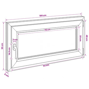 Παράθυρο Κάτω Στρώματος RISOR 100 x 55 cm PVC και Γυαλί - Pakobazaar
