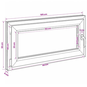 Παράθυρο Κάτω Στρώματος RISOR 50 x 55 εκ PVC και Γυαλί - Pakobazaar