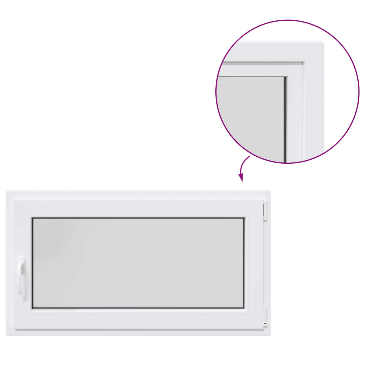 Παράθυρο Κάτω Στρώματος RISOR 110 x 55 εκ. PVC και Γυαλί - Pakobazaar