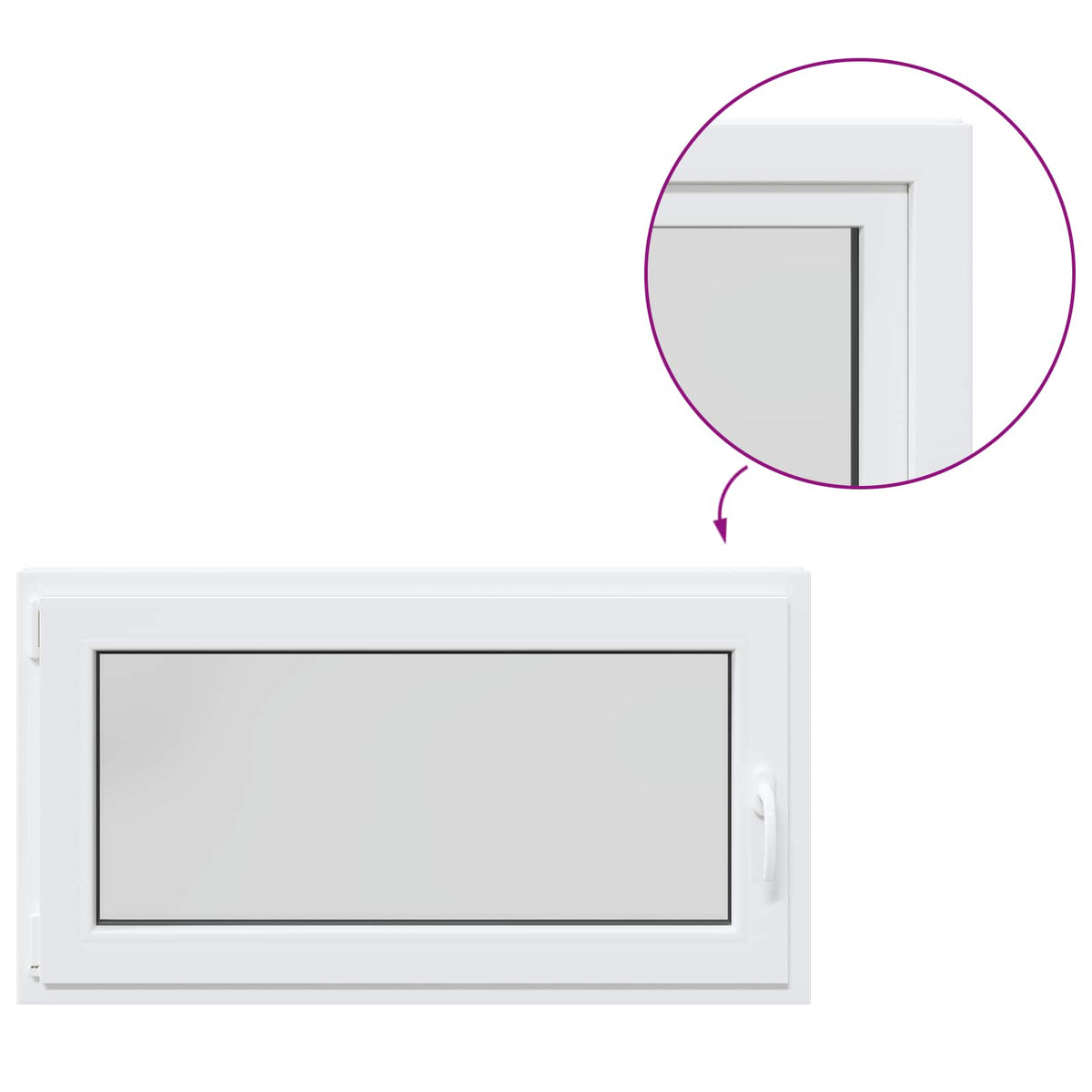 Παράθυρο Κάτω Στρώματος RISOR 110 x 55 εκ. PVC και Γυαλί - Pakobazaar
