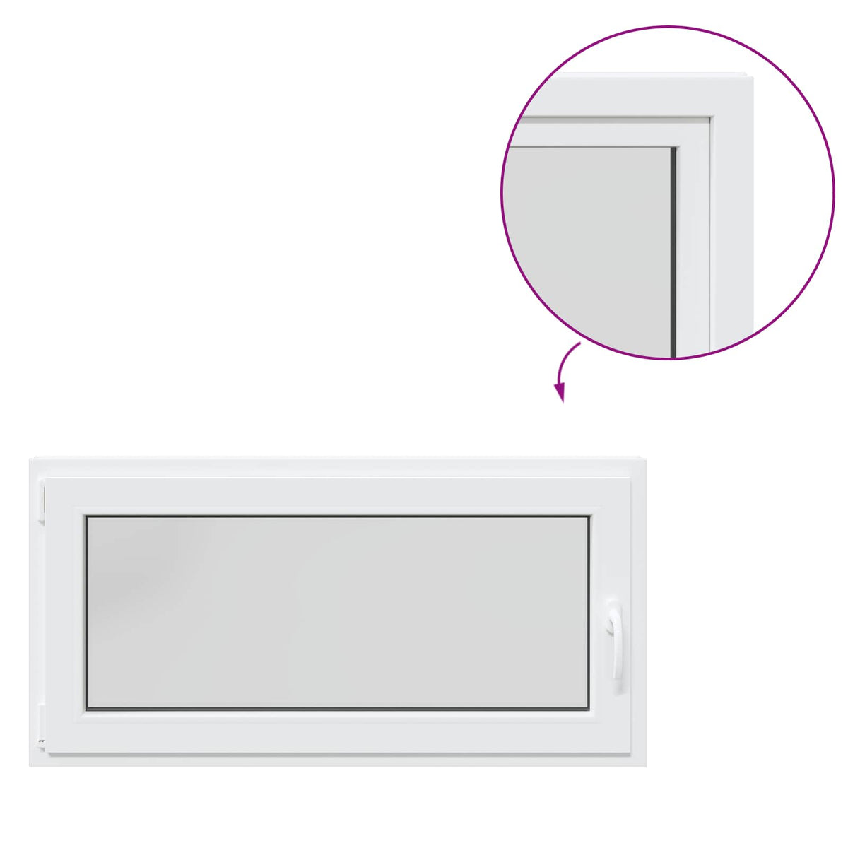 Παράθυρο Κάτω Στρώματος RISOR 50 x 55 εκ PVC και Γυαλί - Pakobazaar