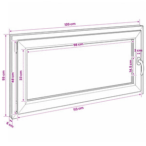 Παράθυρο Κάτω Στρώματος RISOR 50 x 55 εκ PVC και Γυαλί - Pakobazaar