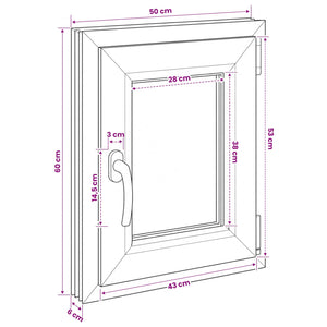 Παράθυρο Κάτω Στρώματος RISOR 50 x 60 cm PVC και Γυαλί - Pakobazaar