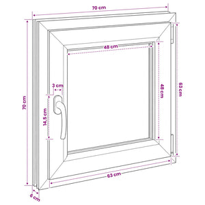 Παράθυρο Κάτω Στρώματος RISOR 70 x 70 cm PVC και Γυαλί - Pakobazaar