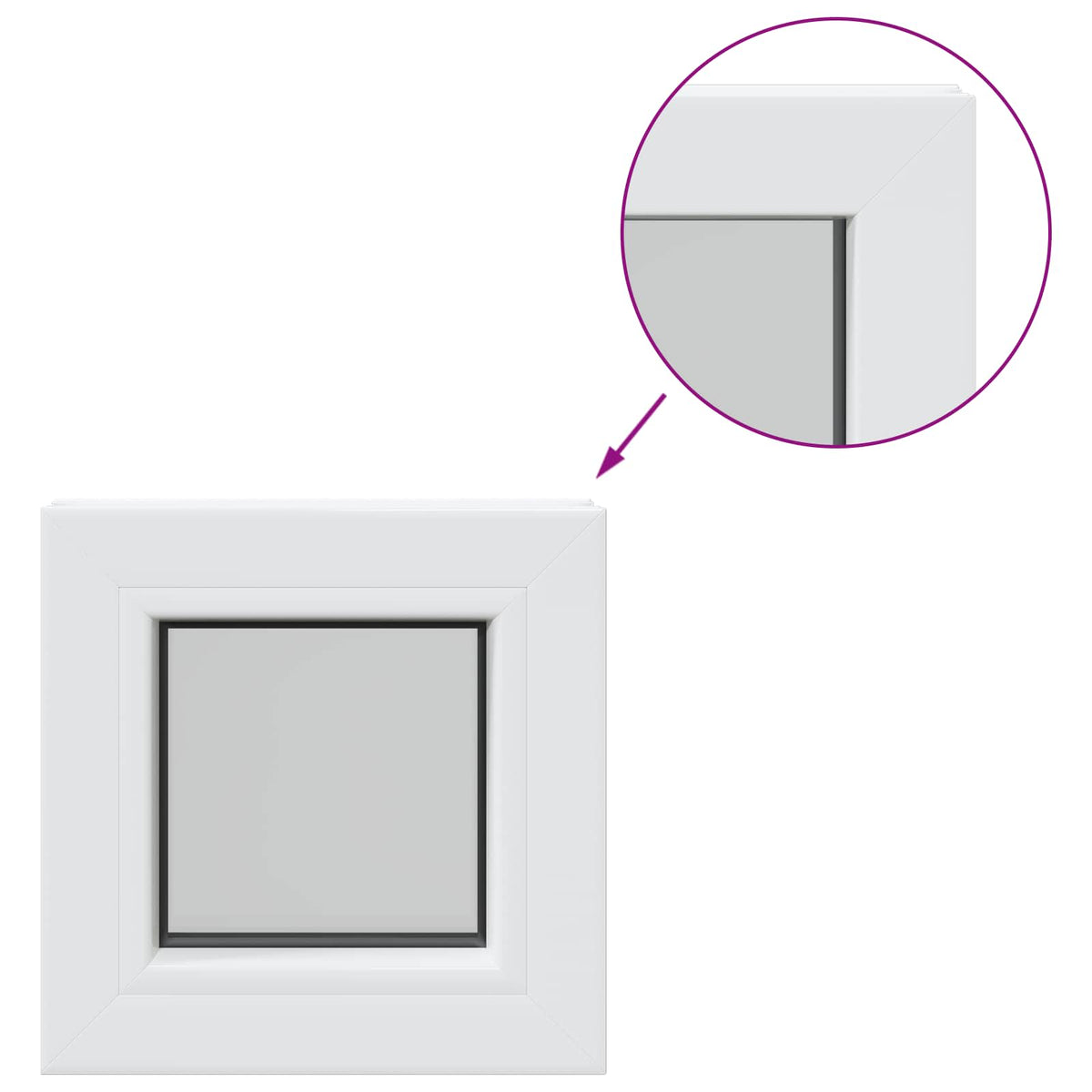 Παράθυρο Υπογείου RISOR 30 x 30 cm PVC και Γυαλί - Pakobazaar