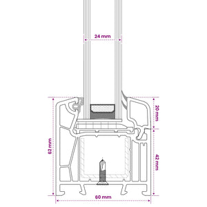 Παράθυρο Υπογείου RISOR 30 x 55 εκ PVC και Γυαλί - Pakobazaar