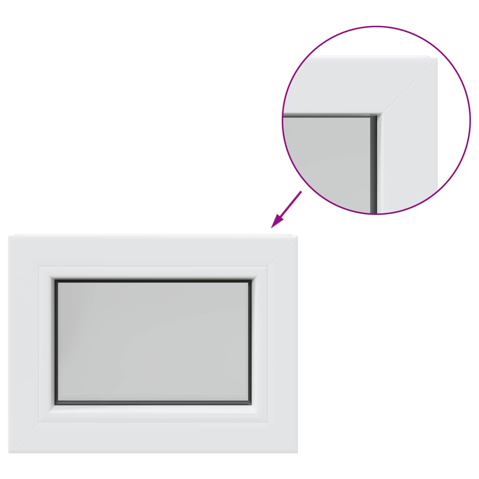 Παράθυρο Υπογείου RISOR 35 x 30 εκ. PVC και Γυαλί - Pakobazaar