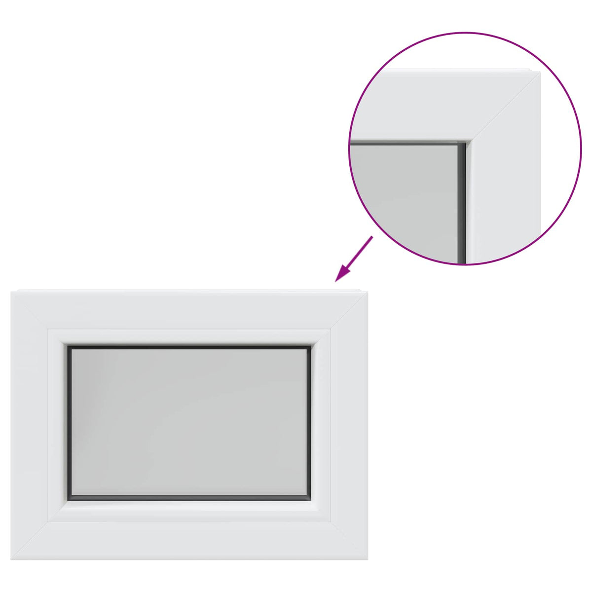 Παράθυρο Υπογείου RISOR 40 x 35 εκ. PVC και Γυαλί - Pakobazaar