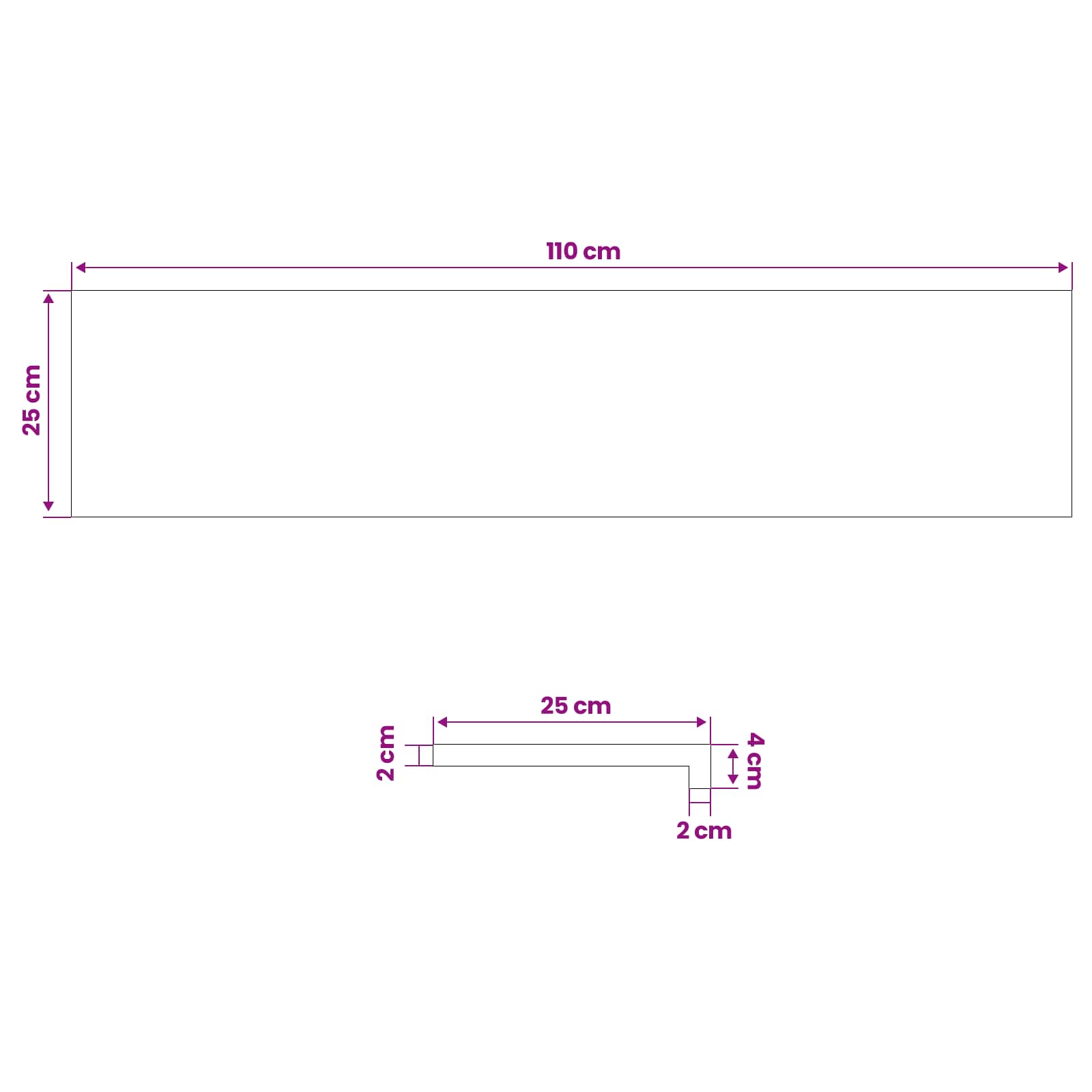 Παράθυρα 2 τμχ. Λευκό 110 x 25 x 2 cm Στερεό Ξύλο Δρυός - Pakobazaar