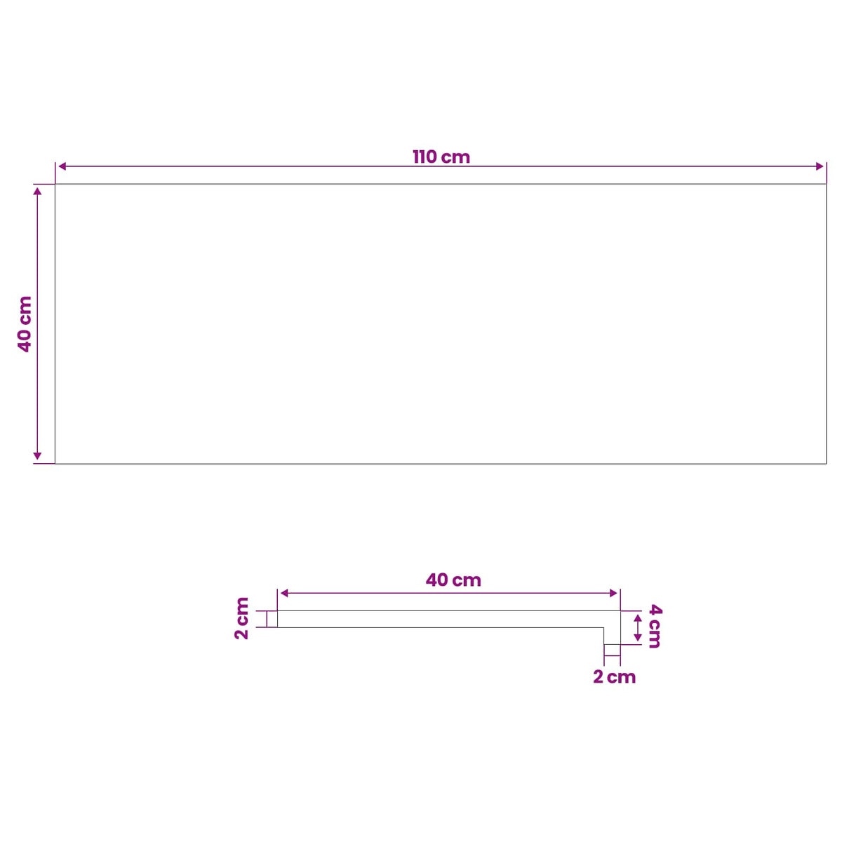 Παράθυρα 2 τμχ. Λευκό 110 x 40 x 2 cm Στερεό Ξύλο Δρυός - Pakobazaar