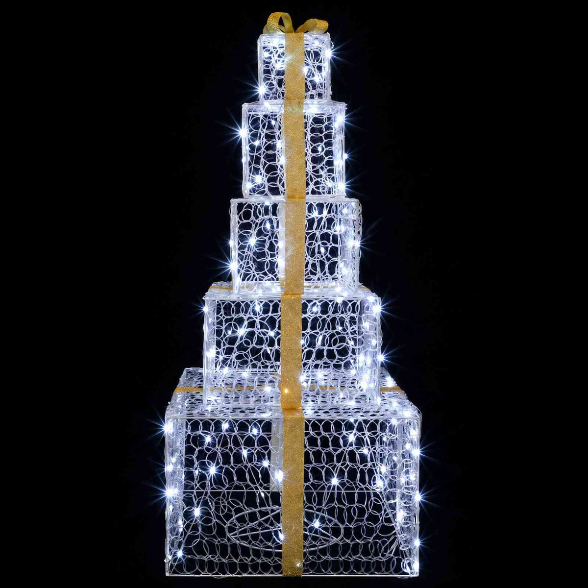 Στοίβα χριστουγεννιάτικων κουτιών LED 250 LED Ψυχρό λευκό - Pakobazaar