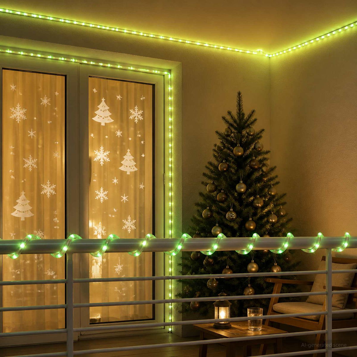 Χριστουγεννιάτικος φωτοσωλήνας LED 1200 LED Πράσινο 50 m
