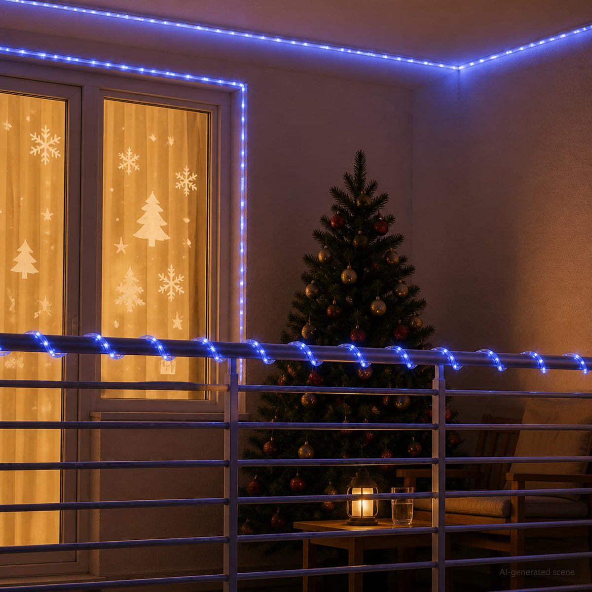 Χριστουγεννιάτικος φωτοσωλήνας LED 120 LED Μπλε 5 m - Pakobazaar