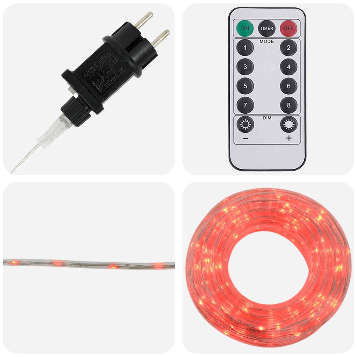 Χριστουγεννιάτικος φωτοσωλήνας LED 1200 LED Κόκκινο 50 m - Pakobazaar