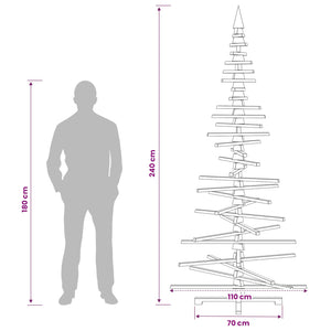 Ξύλινο Χριστουγεννιάτικο Δέντρο KOTKA 240 cm Μασίφ Ξύλο Πεύκου