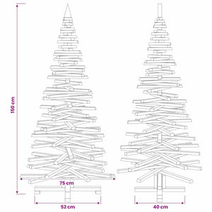 Ξύλινο Χριστουγεννιάτικο Δέντρο KOTKA 150 cm Μασίφ Ξύλο Πεύκου
