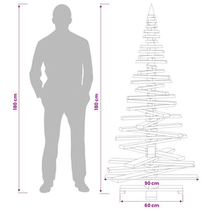 Ξύλινο Χριστουγεννιάτικο Δέντρο KOTKA 180 cm Μασίφ Ξύλο Πεύκου - Pakobazaar