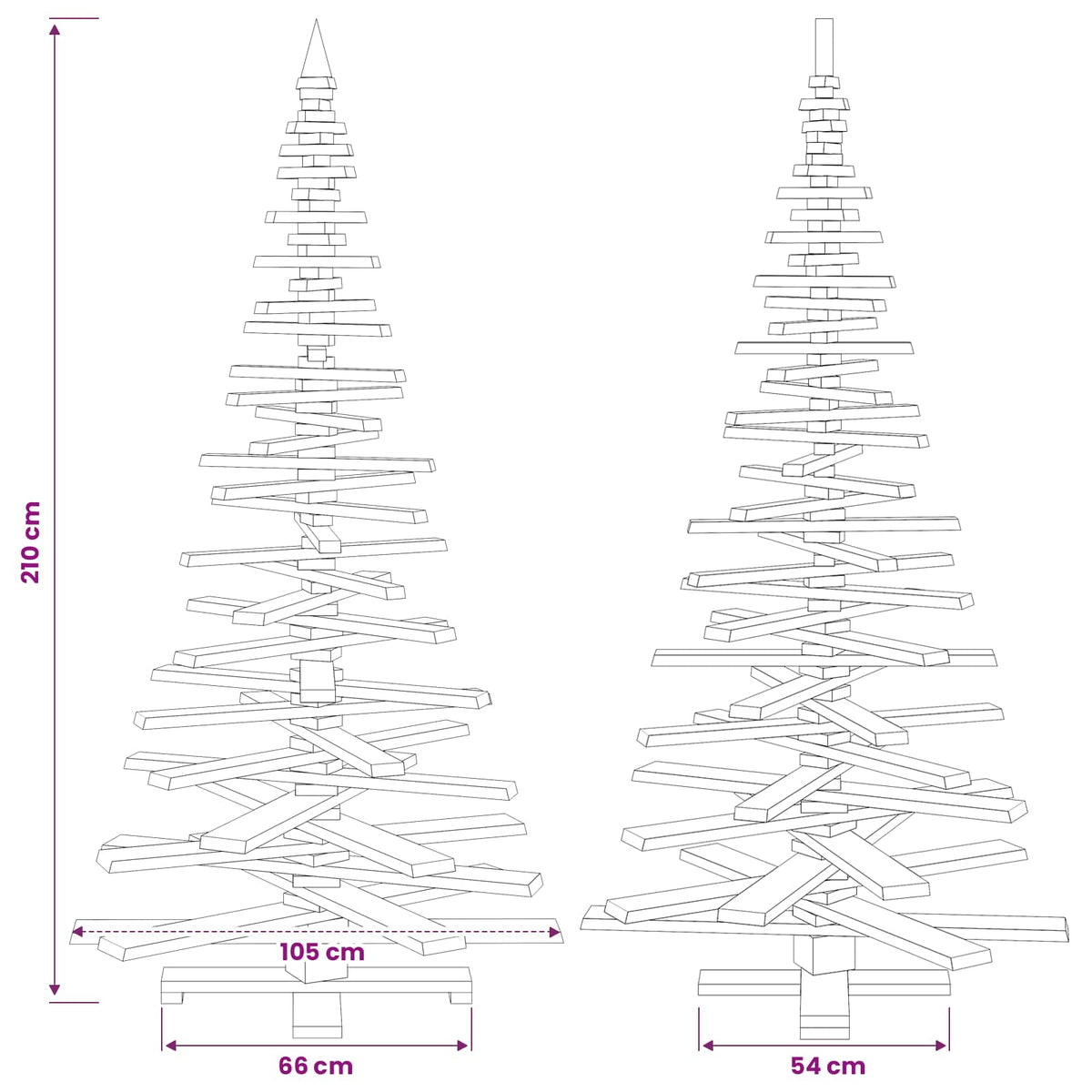 Ξύλινο Χριστουγεννιάτικο Δέντρο KOTKA 210 cm Μασίφ Ξύλο Πεύκου