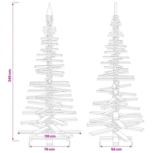 Ξύλινο Χριστουγεννιάτικο Δέντρο KOTKA 240 cm Μασίφ Ξύλο Πεύκου - Pakobazaar