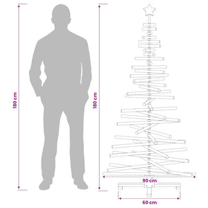 Ξύλινο Χριστουγεννιάτικο Δέντρο KOTKA 180 cm Μασίφ Ξύλο Πεύκου