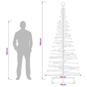 Ξύλινο Χριστουγεννιάτικο Δέντρο KOTKA 240 cm Μασίφ Ξύλο Πεύκου