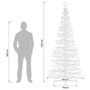 Ξύλινο Χριστουγεννιάτικο Δέντρο KOTKA 240 cm Μασίφ Ξύλο Πεύκου - Pakobazaar