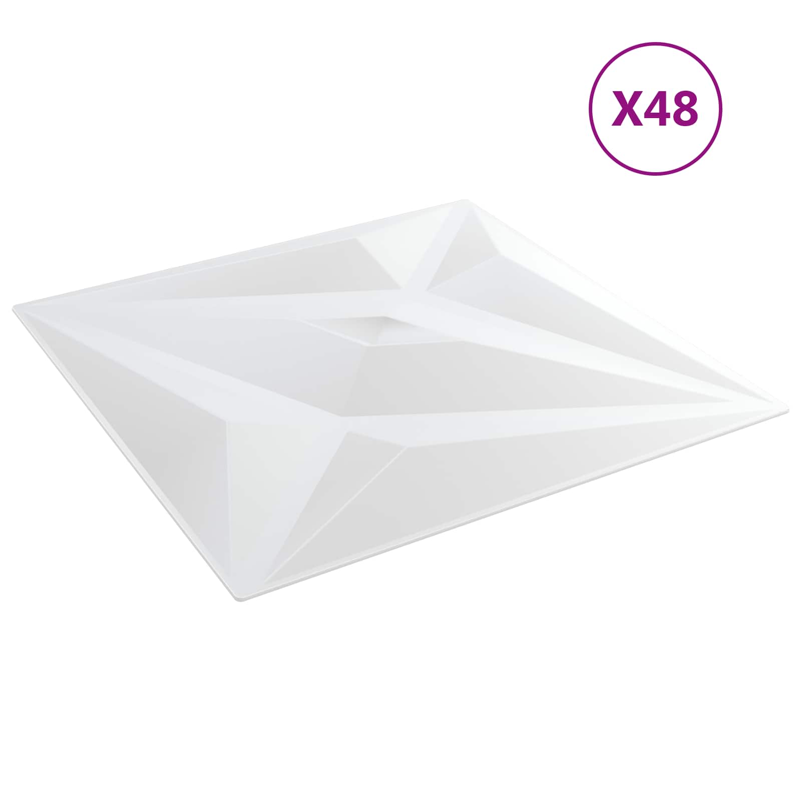 Πάνελ τοίχου Αστέρι 12 pcs Λευκό αστέρι 50 x 50 cm Φελιζόλ XPS - Pakobazaar