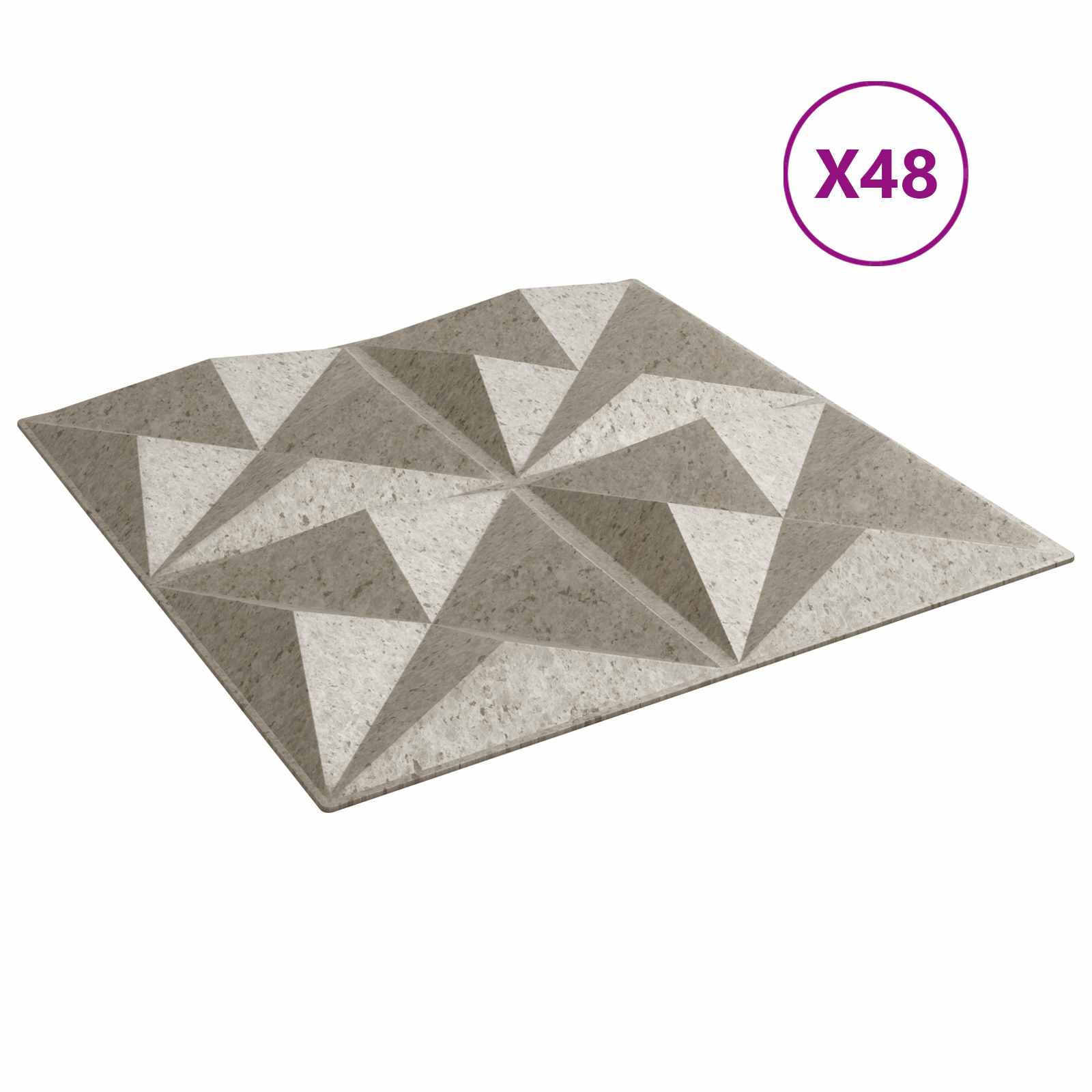 Πάνελ τοίχου 48 pcs Οριγκάμι μπετόν 50 x 50 cm Φελιζόλ XPS - Pakobazaar