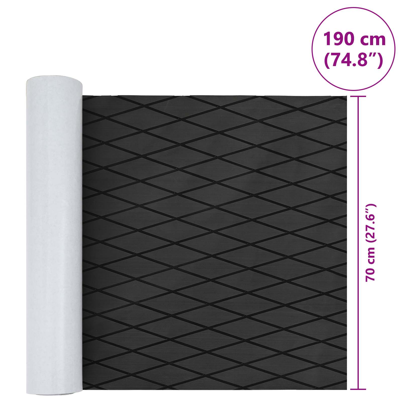 Ματ Σκάφους Ριγέ Σκούρο Γκρι και Μαύρο 190 x 70 εκ EVA