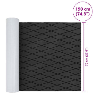 Ματ Σκάφους Ριγέ Σκούρο Γκρι και Μαύρο 190 x 70 εκ EVA