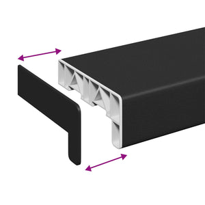 Σαβανωτό Παραθύρου Μαύρο με Ξύλινη Υφή 160 x 15 x 4,5 εκ PVC - Pakobazaar