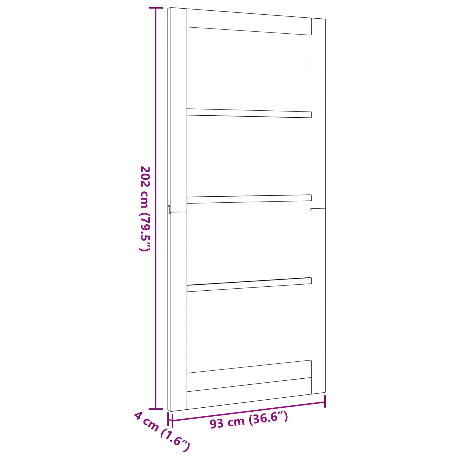 Εσωτερική Πόρτα Φυσικό 93 x 202 cm Κόντρα πλακέ - Pakobazaar