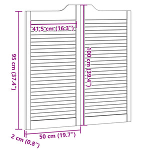 Πόρτες Swing 2 pcs Λευκό Μασίφ Ξύλο Πεύκου - Pakobazaar