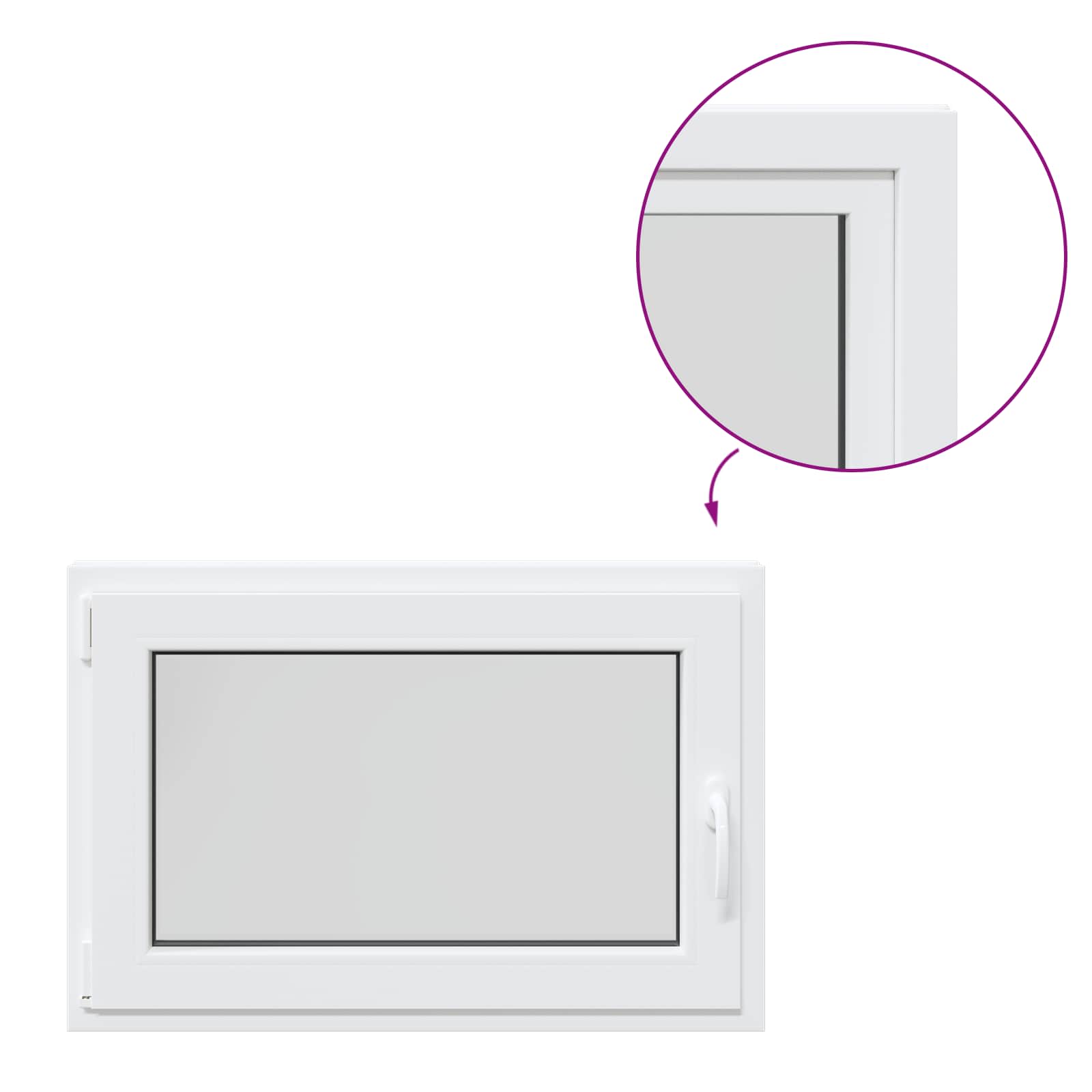 Παράθυρο Κάτω Στρώματος RISOR 90 x 70 cm PVC και Γυαλί Λευκό - Pakobazaar