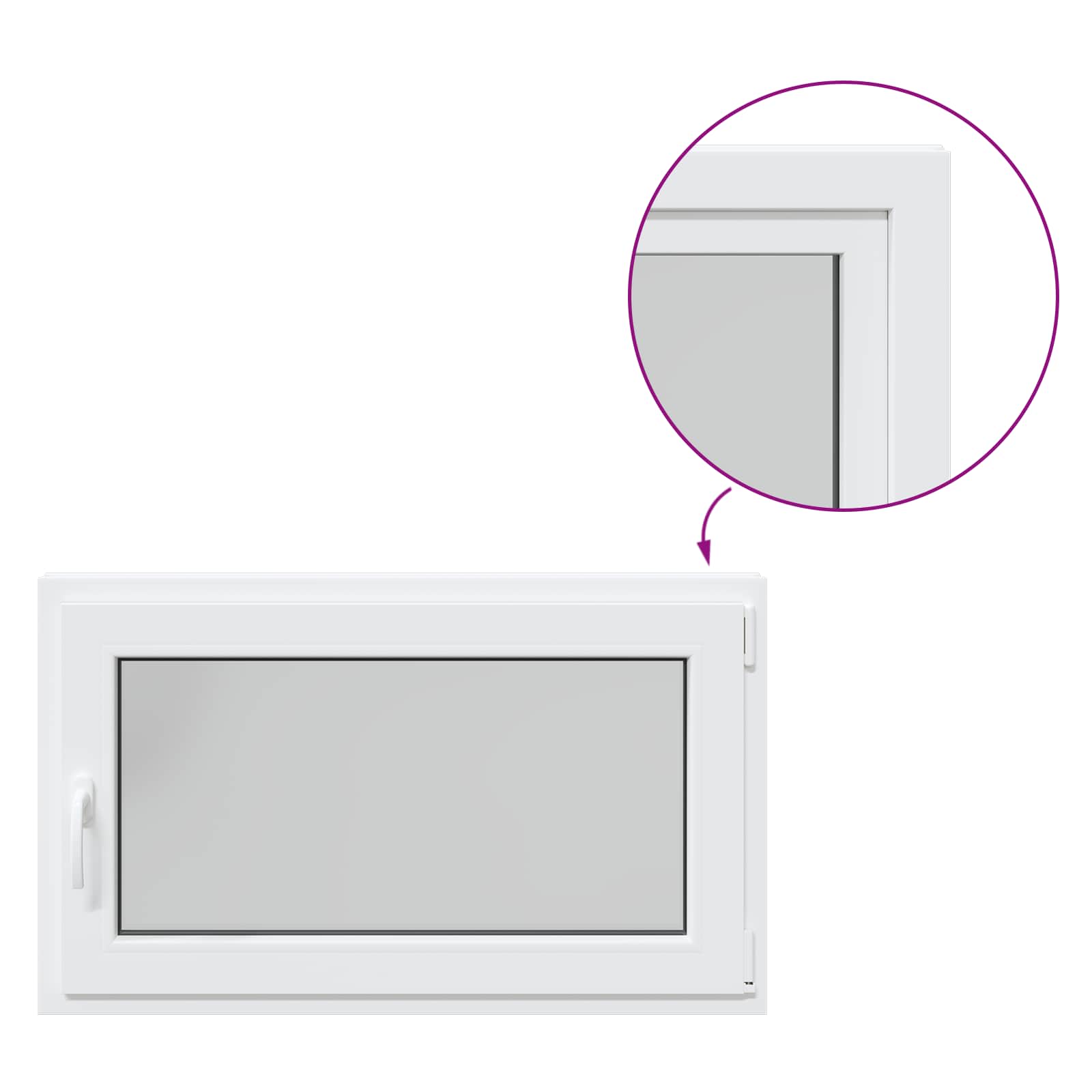 Παράθυρο Κάτω Στρώματος RISOR 100 x 60 cm PVC και Γυαλί Λευκό - Pakobazaar