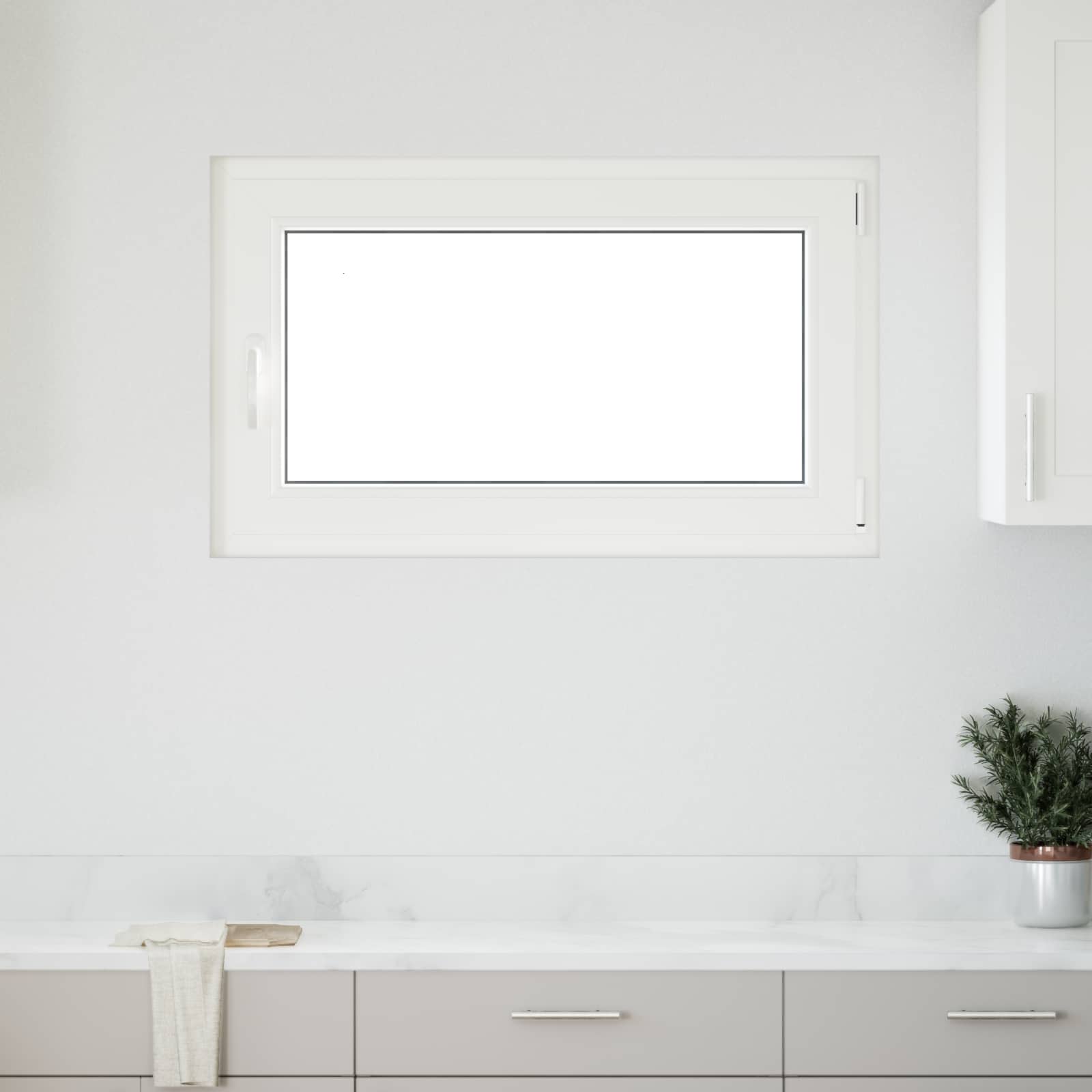 Παράθυρο Κάτω Στρώματος RISOR 100 x 60 cm PVC και Γυαλί Λευκό - Pakobazaar