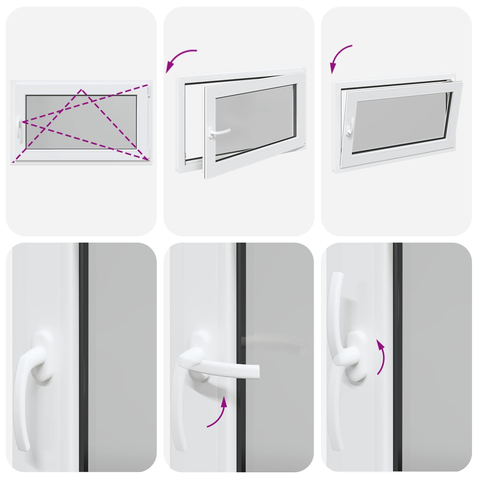 Παράθυρο Κάτω Στρώματος RISOR 100 x 60 cm PVC και Γυαλί Λευκό - Pakobazaar