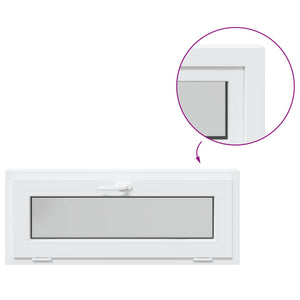 Παράθυρο Κάτω Στρώματος RISOR 100 x 40 cm PVC και Γυαλί Λευκό - Pakobazaar