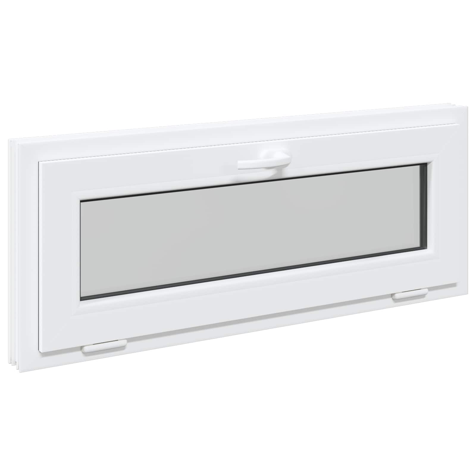 Παράθυρο Κάτω Στρώματος RISOR 100 x 40 cm PVC και Γυαλί Λευκό - Pakobazaar