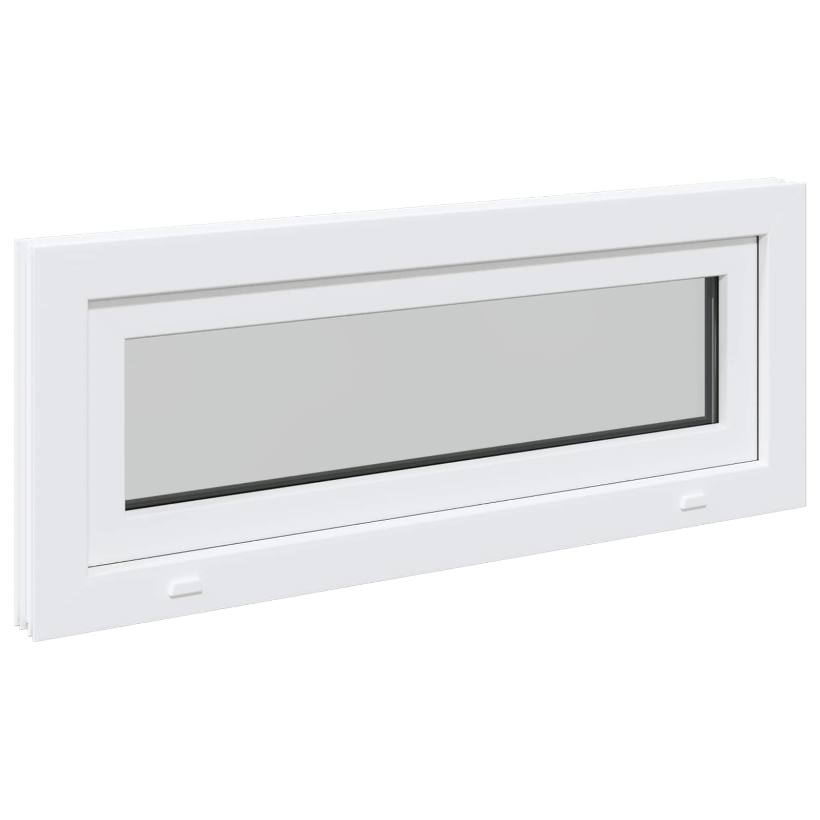 Παράθυρο Κάτω Στρώματος RISOR 100 x 40 cm PVC και Γυαλί Λευκό - Pakobazaar