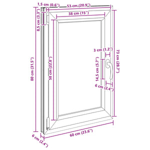 Παράθυρο Υπογείου με Κλίση και Στροφή RISOR 60 x 80 cm