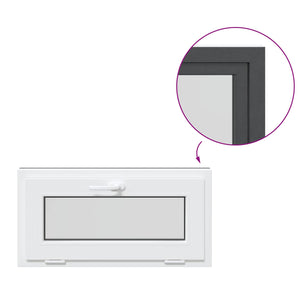 Παράθυρο Κάτω Στρώματος RISOR 80 x 40 cm PVC και Γυαλί Ανθρακί - Pakobazaar