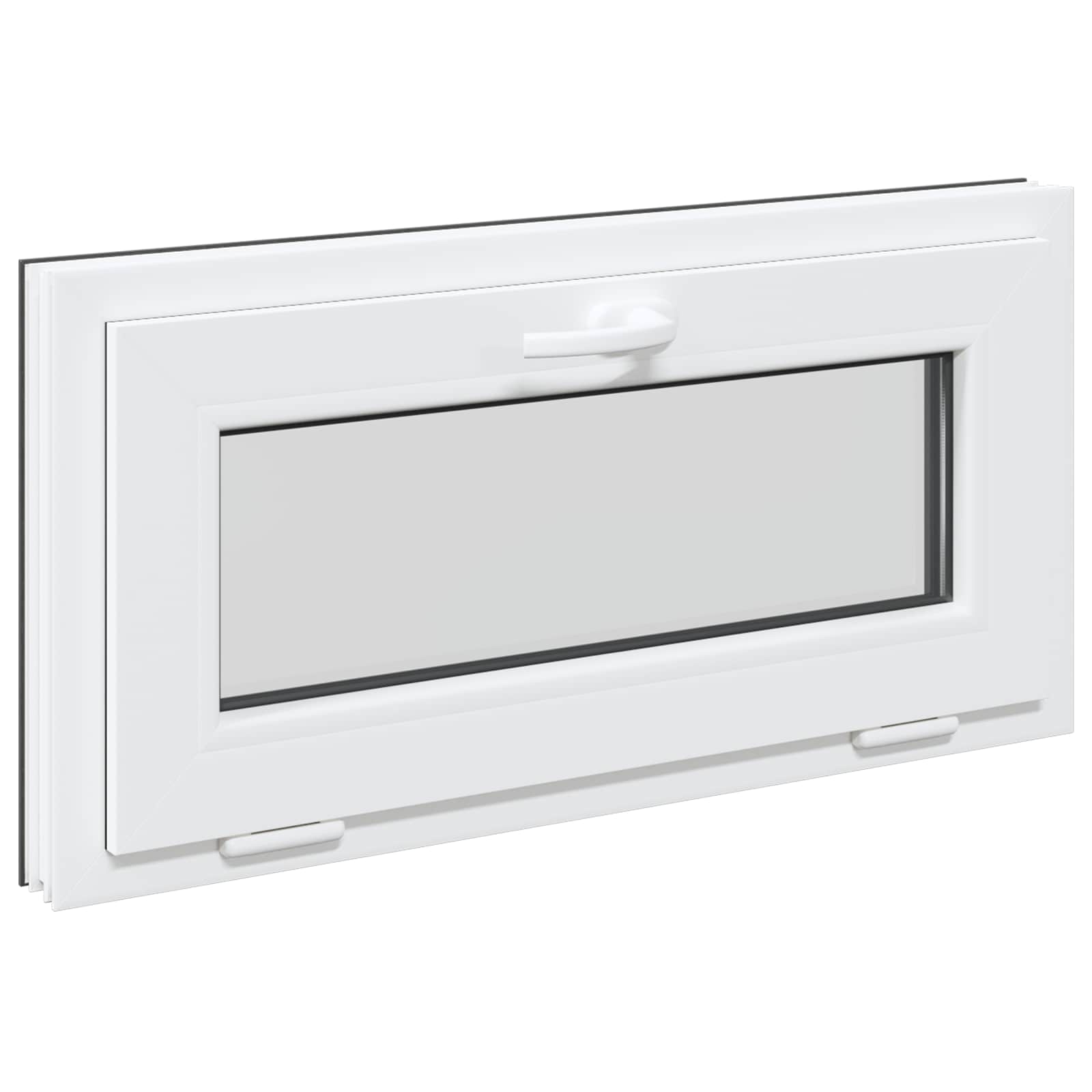 Παράθυρο Κάτω Στρώματος RISOR 80 x 40 cm PVC και Γυαλί Ανθρακί - Pakobazaar
