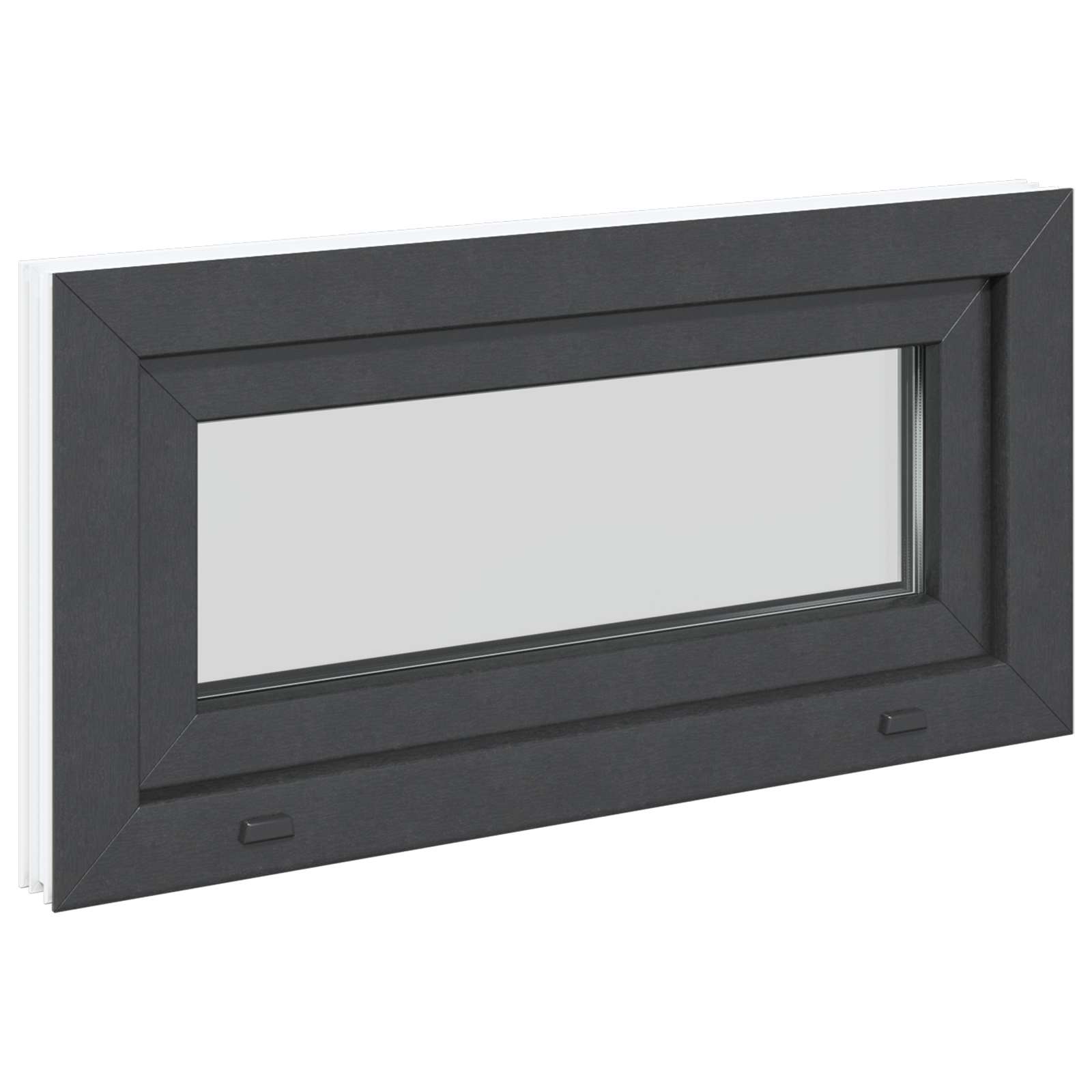 Παράθυρο Κάτω Στρώματος RISOR 80 x 40 cm PVC και Γυαλί Ανθρακί - Pakobazaar