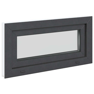 Παράθυρο Κάτω Στρώματος RISOR 80 x 40 cm PVC και Γυαλί Ανθρακί - Pakobazaar