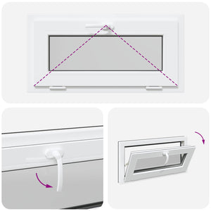 Παράθυρο Κάτω Στρώματος RISOR 80 x 40 cm PVC και Γυαλί Ανθρακί - Pakobazaar