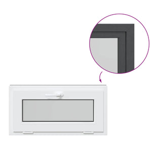 Παράθυρο Κάτω Στρώματος RISOR 80 x 40 cm PVC και Γυαλί Ανθρακί - Pakobazaar