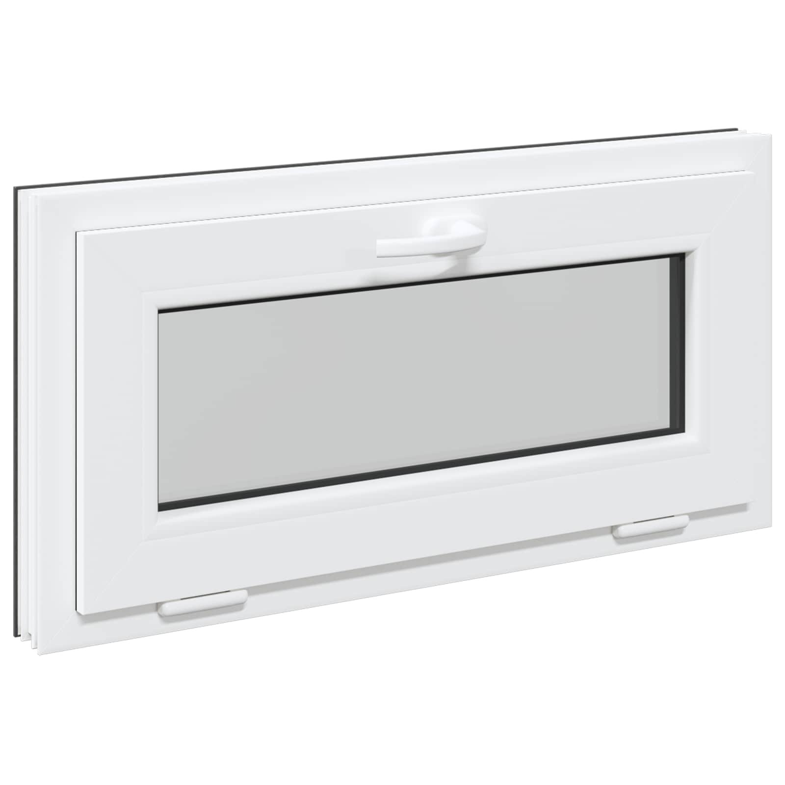 Παράθυρο Κάτω Στρώματος RISOR 80 x 40 cm PVC και Γυαλί Ανθρακί - Pakobazaar