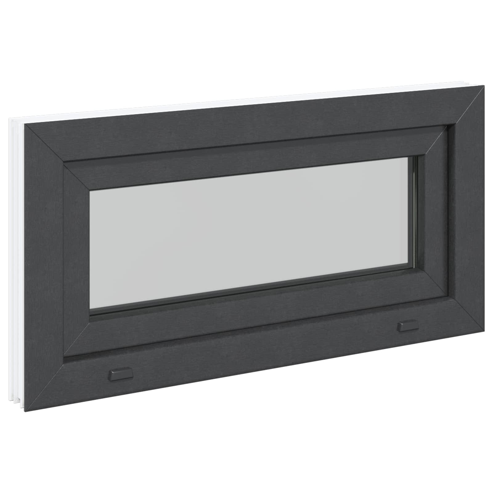 Παράθυρο Κάτω Στρώματος RISOR 80 x 40 cm PVC και Γυαλί Ανθρακί - Pakobazaar